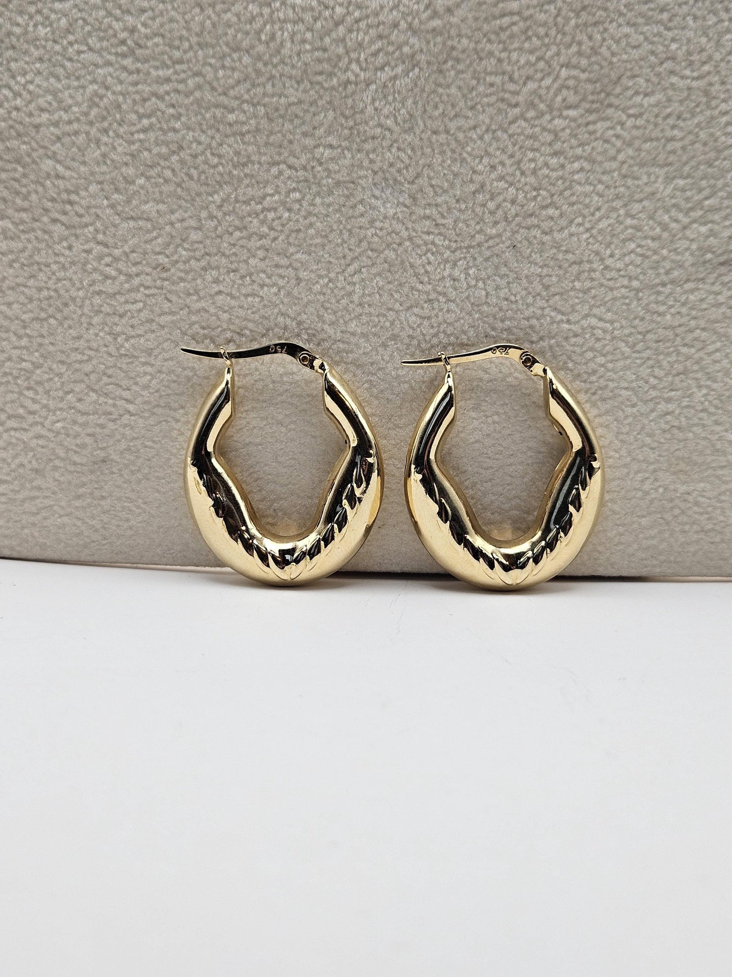 Gold earrings 18k hoop real solid gold, high quality, genuine gold, real solid gold, gold earrings, italian gold, gift for her