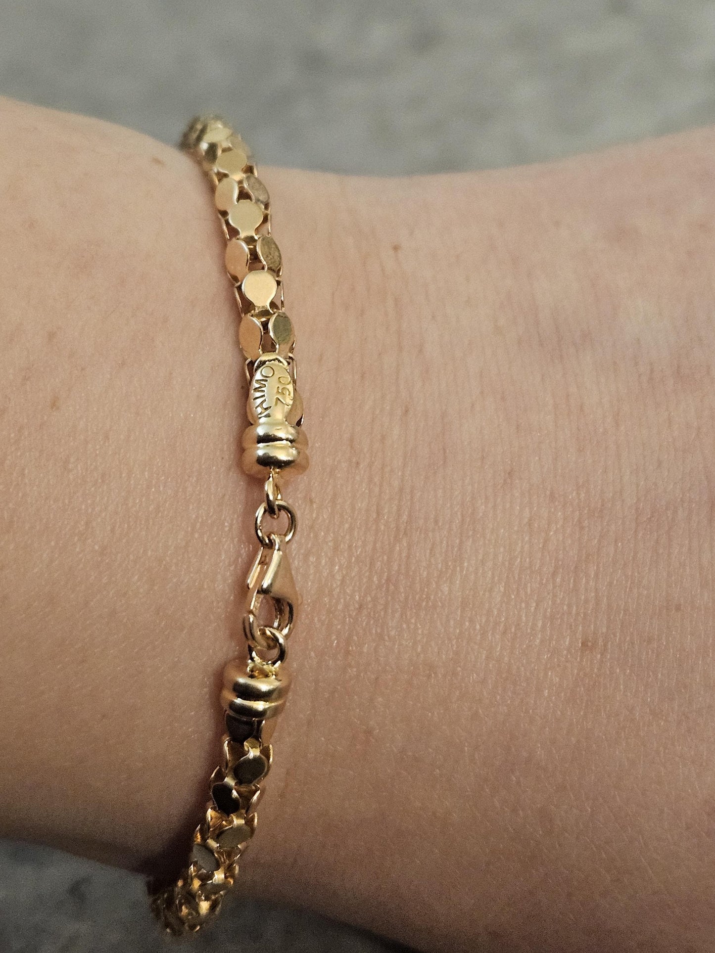 18k Real Yellow Gold Bracelet, Luxurious 18Kt Solid Gold Jewelry, Jewelry, Elegant 18Kt Solid Gold Bracelet, Gift for Her