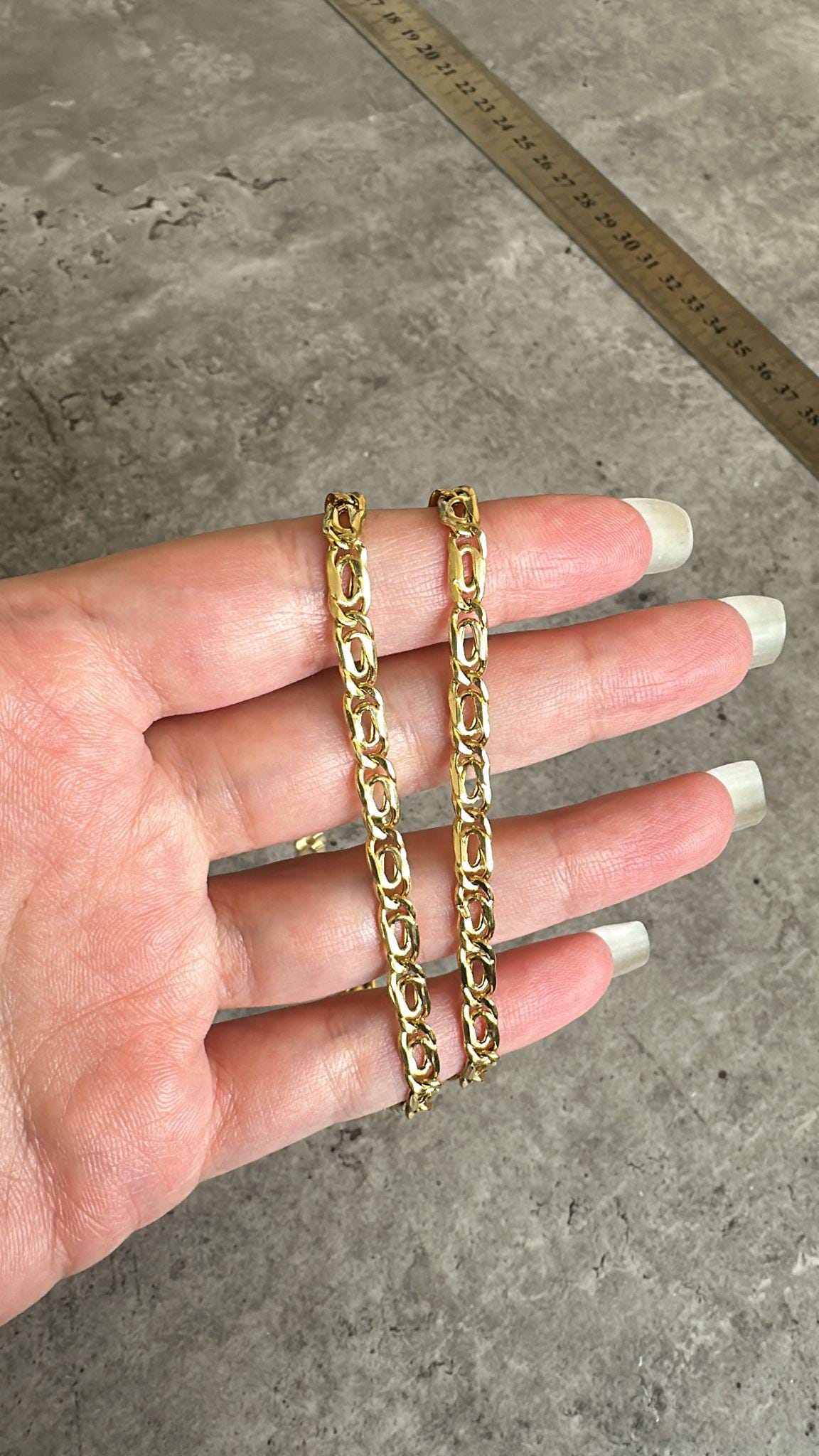 18k Gold Chain Necklace, Gold Layered Necklace, 18k Gold Chain Necklace, Solid Gold Necklace, Yellow Gold Chain, Anniversary Gifts