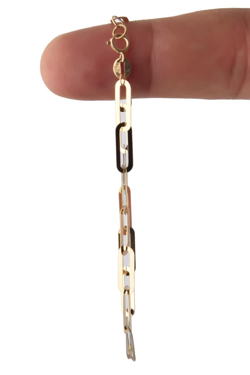 Paperclip Bracelet 18k Solid Gold Chain Bracelet, Dainty Chain, In Trend Chain Bracelet in Gold, Delicate / NOT HOLLOW!, Gift for Her