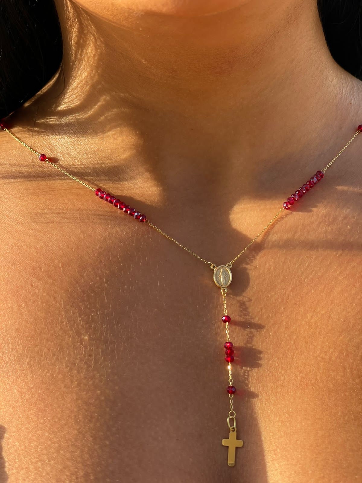 Crucifix Cross Necklace, 18k Solid Gold Crucifix Pendant Necklace, Minimalist Cross Jewelry for Women, Religious Necklace, Gift for her