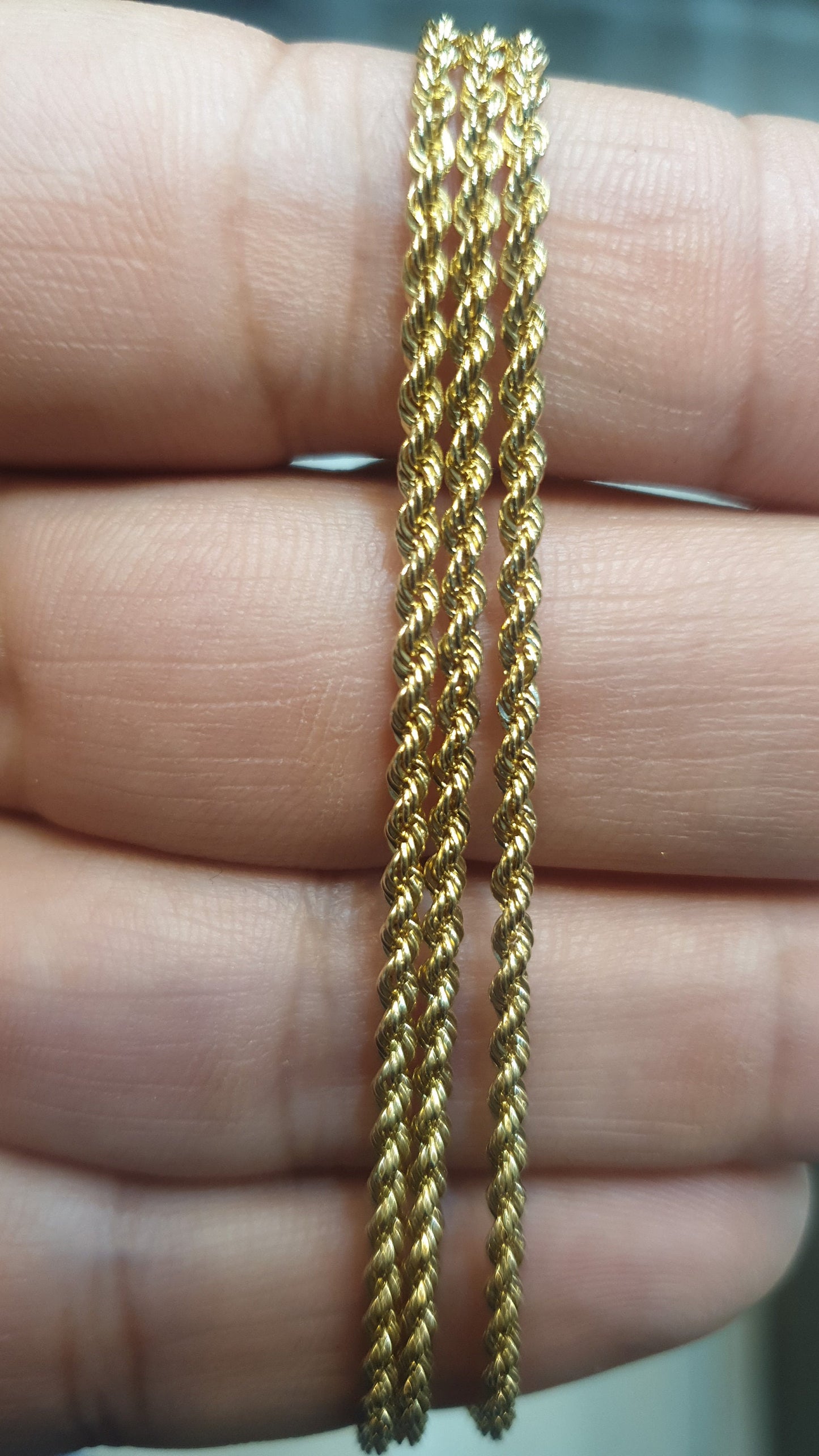 18k Gold Necklace, Rope Chain Necklace, Gold Rope Chain, Solid Gold Rope Chain, Real Gold Necklace, Dainty Gold Necklace, Anniversary Gift