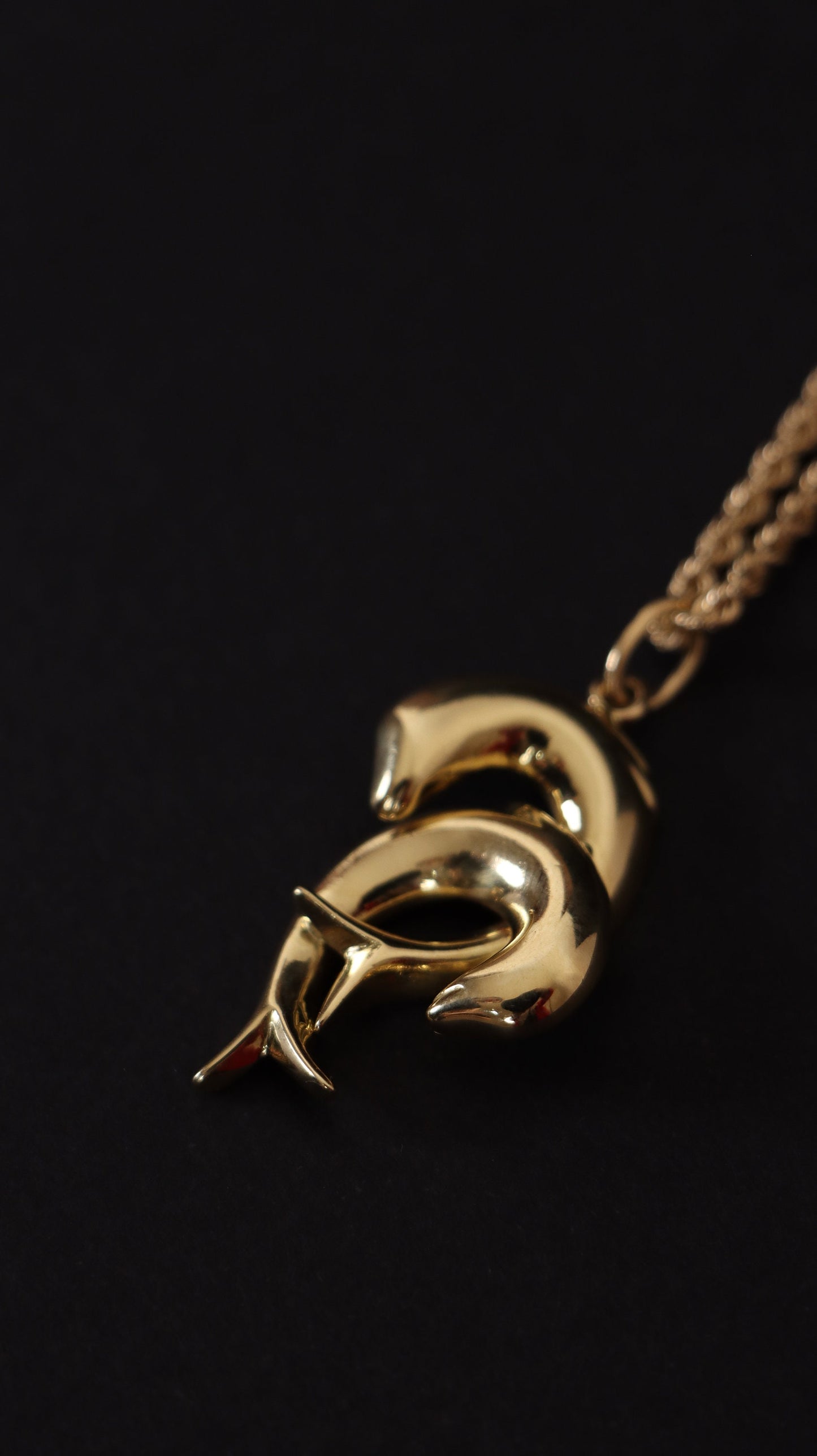 18k Gold Pendant Dolphins, 18k Gold Dolphin Pendant, Gold Pendant Charm, Handmade Jewelry, Solid Gold Pendant, Beach Jewelry, Dolphin Gift