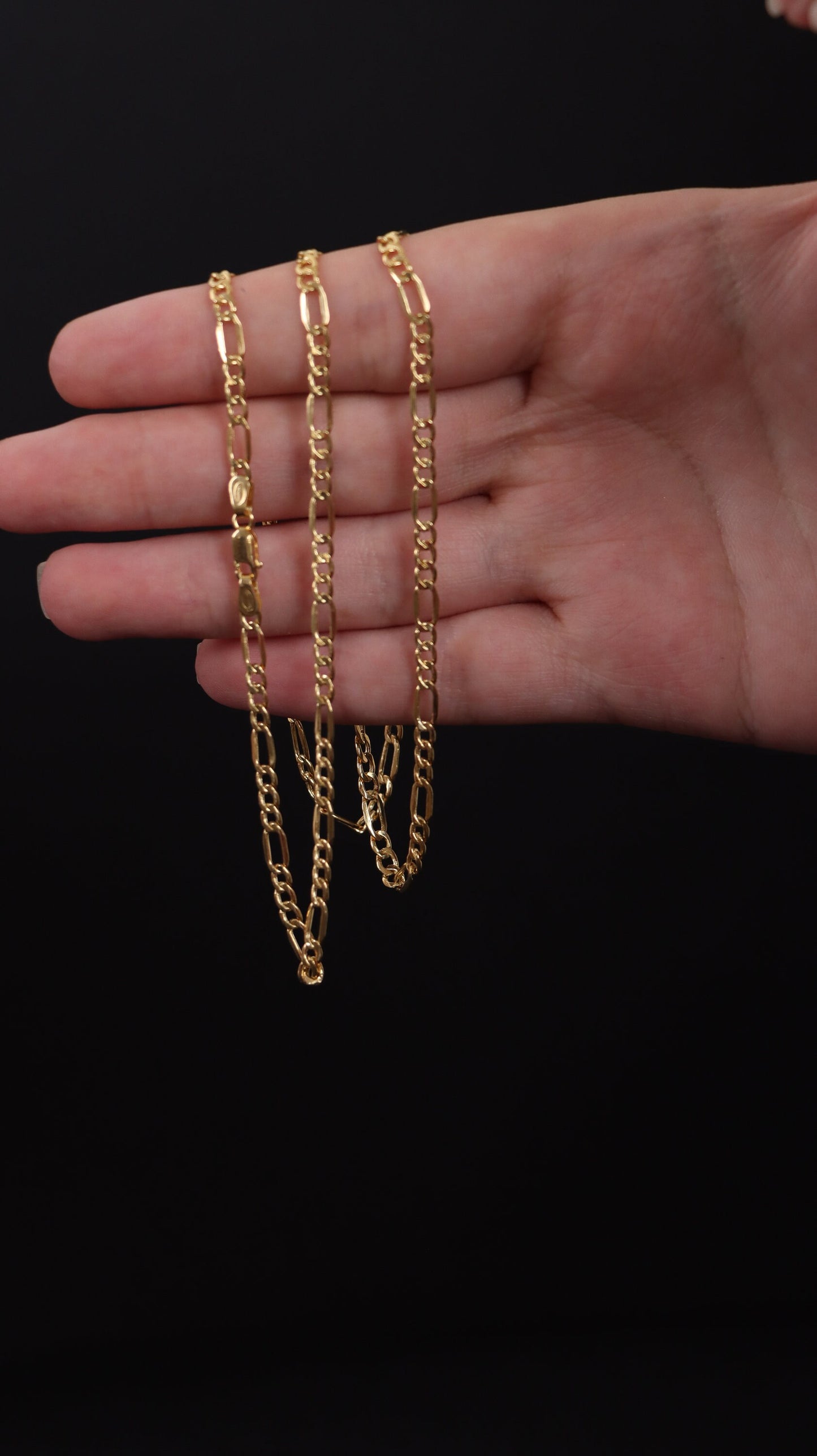 18k Gold Figaro Necklace, Gold Figaro Chain, 18k Gold Necklace, Gold Chain Necklace, Gold Dainty Necklace, Real Gold Necklace, Gift for Bf