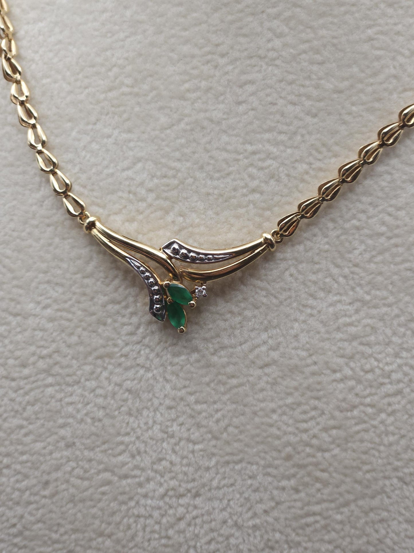 14K Gold Necklace Real Emerald,Solid Gold Natural Emerald Pendant, Emerald stone, Real Gold, Genuine stones, Necklace, May Birthstone Gift