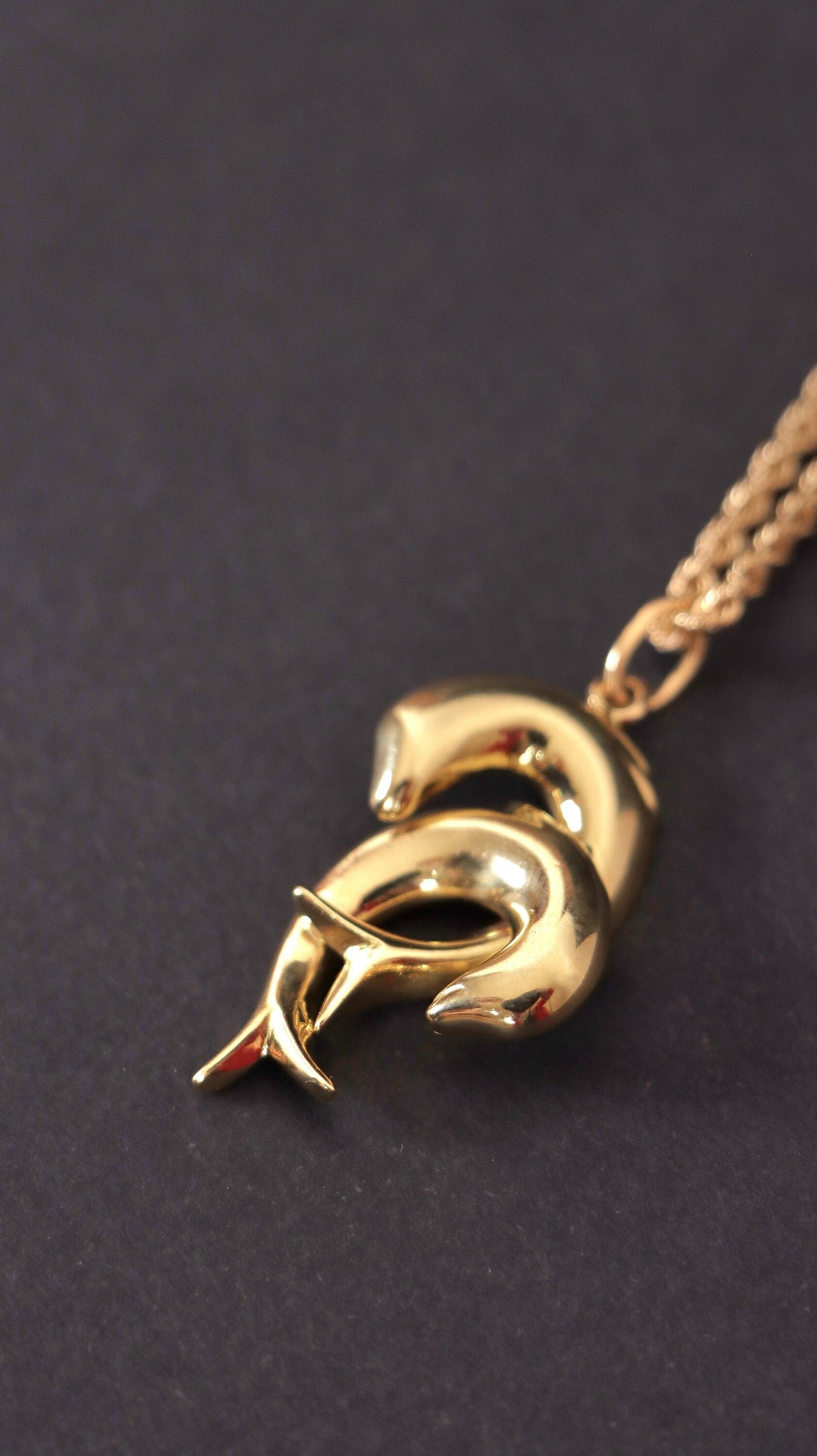 Gold Pendant for Necklace 18k Gold Dolphin Pendant, Gold Pendant Charm, Handmade Jewelry, Solid Gold Pendant, Beach Jewelry, Dolphin Gift