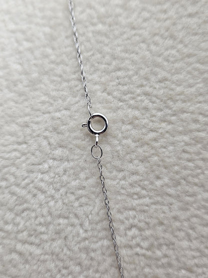 10k Necklace White Gold with Sparkling Intertwined Loop Pendant - White Gold Pendant in 18 inches Necklace - Modern Jewelry Gift for Her