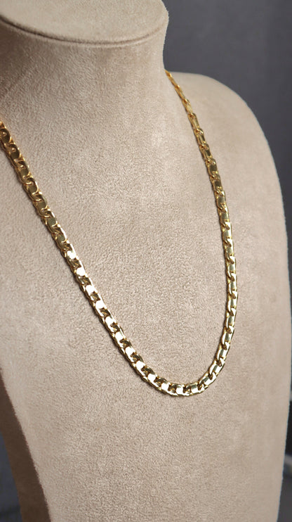 18K Solid Gold Layering Chain Necklace - 18K Gold Chain - Real 18K Gold Chain Necklace 18K Shiny Gold Chain Necklace Birthday Gift Unisex
