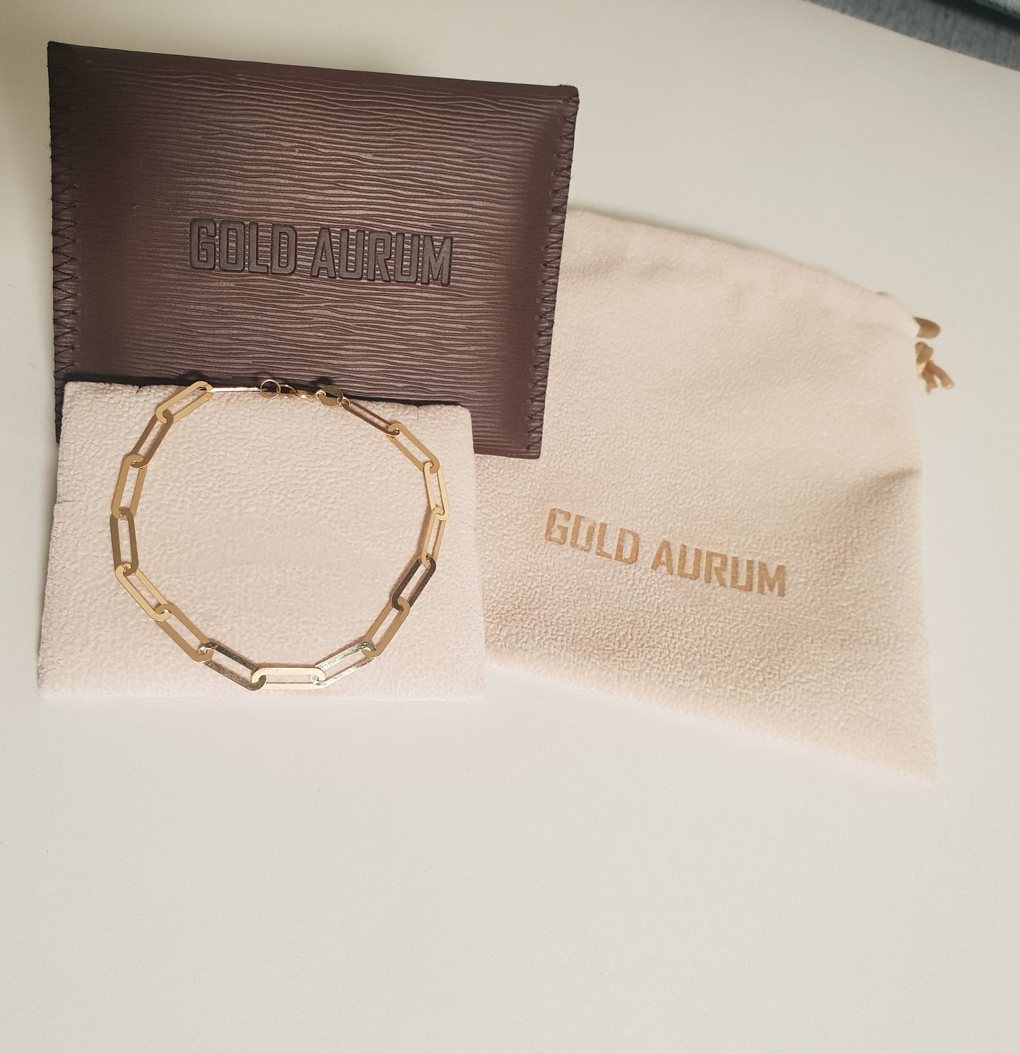 Paperclip Bracelet 18k Solid Gold Chain Bracelet, Dainty Chain, In Trend Chain Bracelet in Gold, Delicate / NOT HOLLOW!, Gift for Her