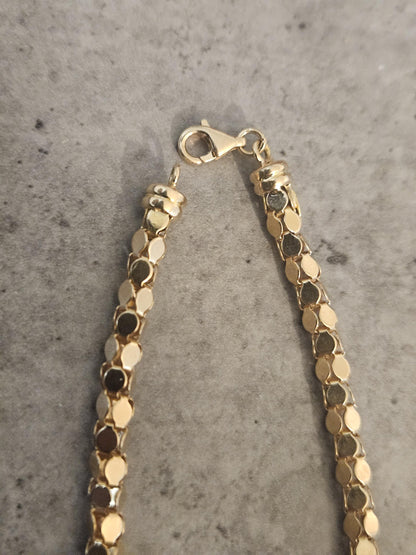 18k Real Yellow Gold Bracelet, Luxurious 18Kt Solid Gold Jewelry, Jewelry, Elegant 18Kt Solid Gold Bracelet, Gift for Her