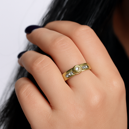 18k Gold Diamond Ring, 18k Diamond Ring, Yellow Diamond Ring, Gold Ring for women, Diamond Gemstone, Gold Diamond Ring, Gift for Her