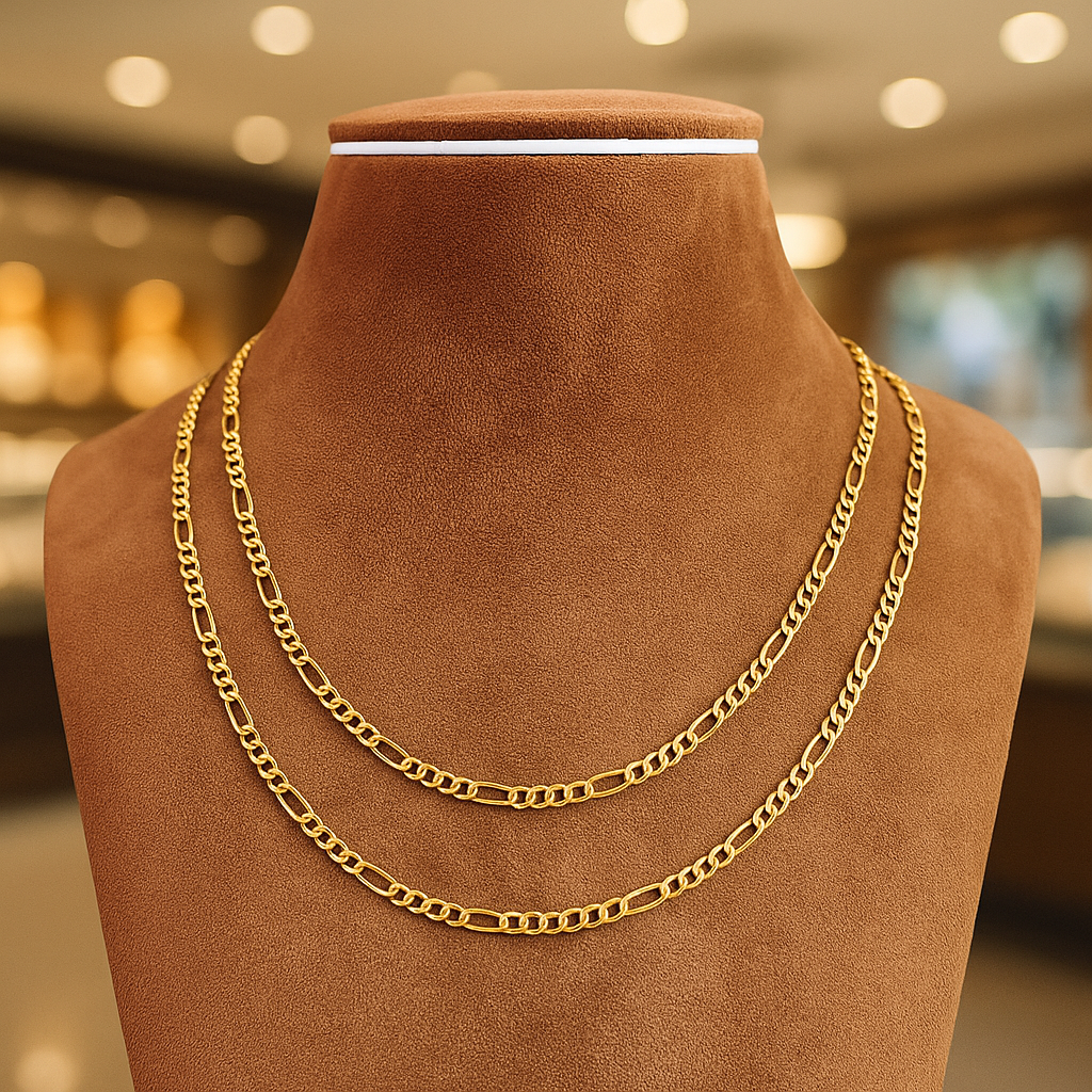 18k Gold Figaro Necklace, Gold Figaro Chain, 18k Gold Necklace, Gold Chain Necklace, Gold Dainty Necklace, Real Gold Necklace, Gift for Bf