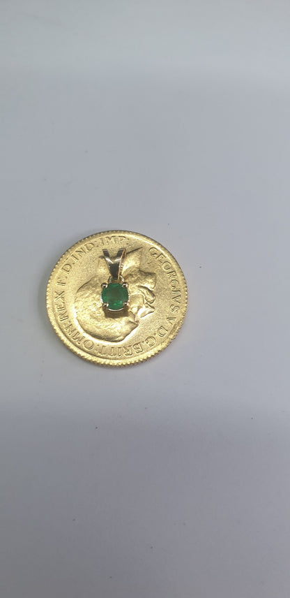 Emerald Gold pendant Necklaces, 18k Emerald Pendant Necklace, May Birthstone, Real Gold, Green Emerald, Natural Emerald, Gift for her