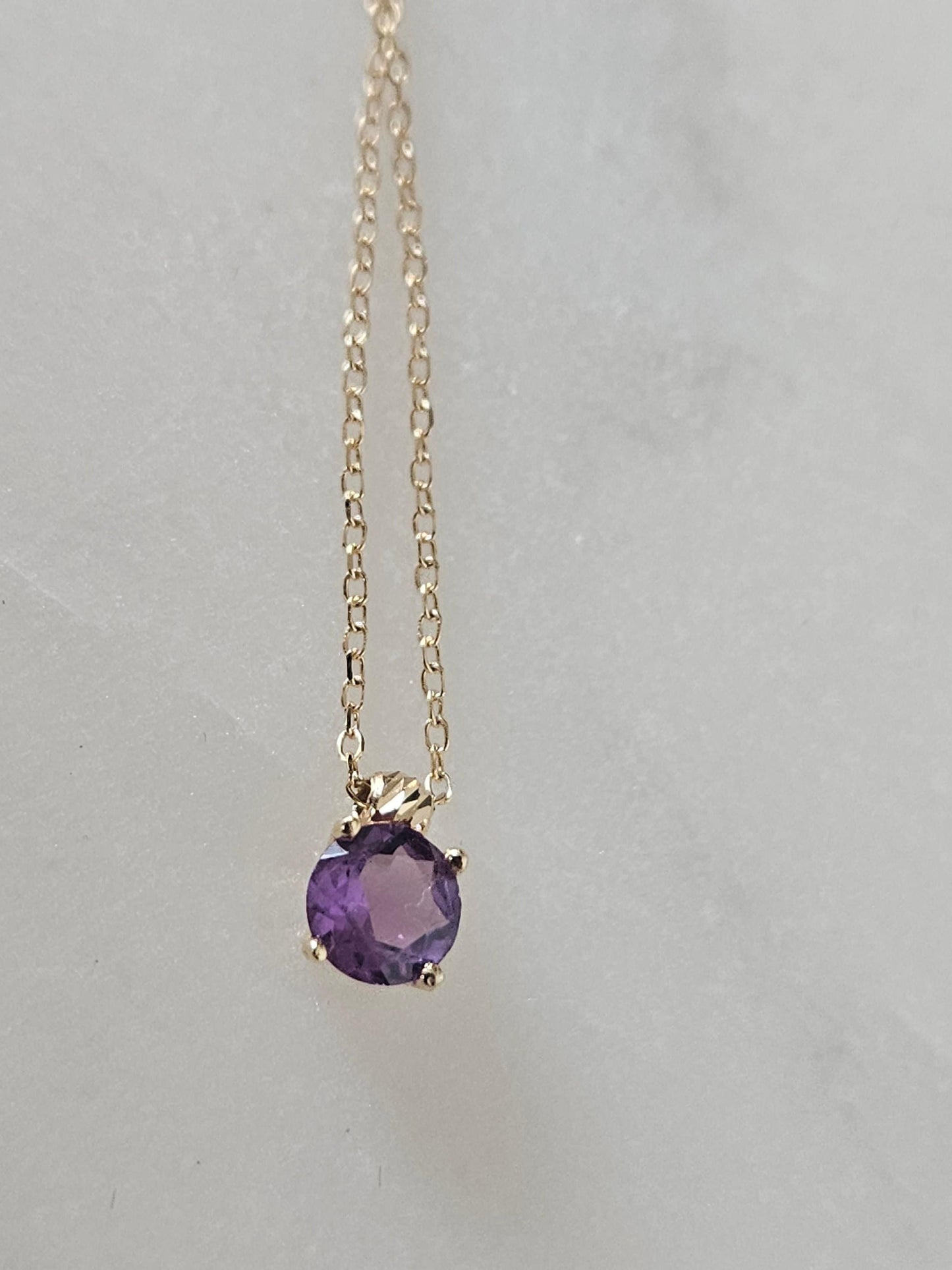18k Gold Amethyst Necklace Genuine Natural Gemstone Pendant • February Birthstone Jewelry • Dainty Healing Crystal Necklace • Elegant Gift