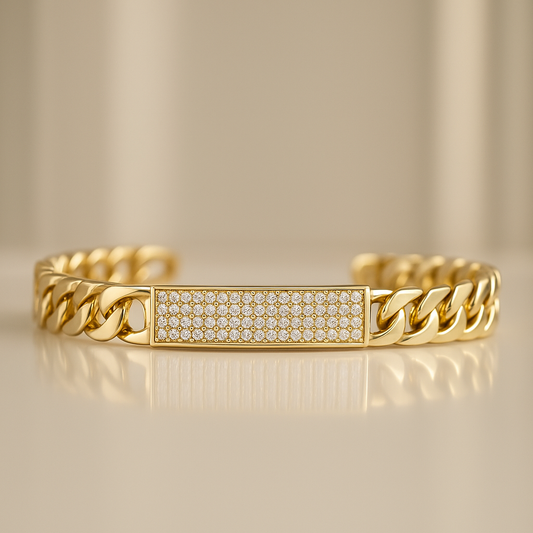 18k Real Yellow Gold Bracelet, Women Jewelry, Luxurious 18K Solid Gold Jewelry, Elegant 18kt Solid Gold Bracelet, Gift for Her Him
