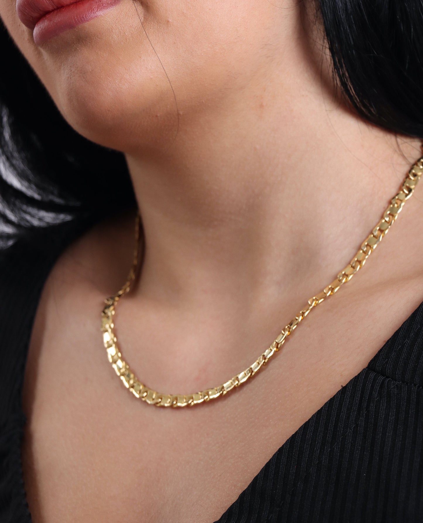 18K Solid Gold Layering Chain Necklace - 18K Gold Chain - Real 18K Gold Chain Necklace 18K Shiny Gold Chain Necklace Birthday Gift Unisex