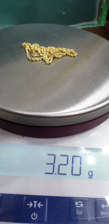 18k Gold Necklace, Rope Chain Necklace, Gold Rope Chain, Solid Gold Rope Chain, Real Gold Necklace, Dainty Gold Necklace, Anniversary Gift