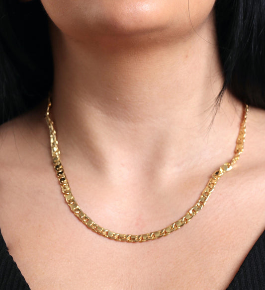 18K Solid Gold Layering Chain Necklace - 18K Gold Chain - Real 18K Gold Chain Necklace 18K Shiny Gold Chain Necklace Birthday Gift Unisex
