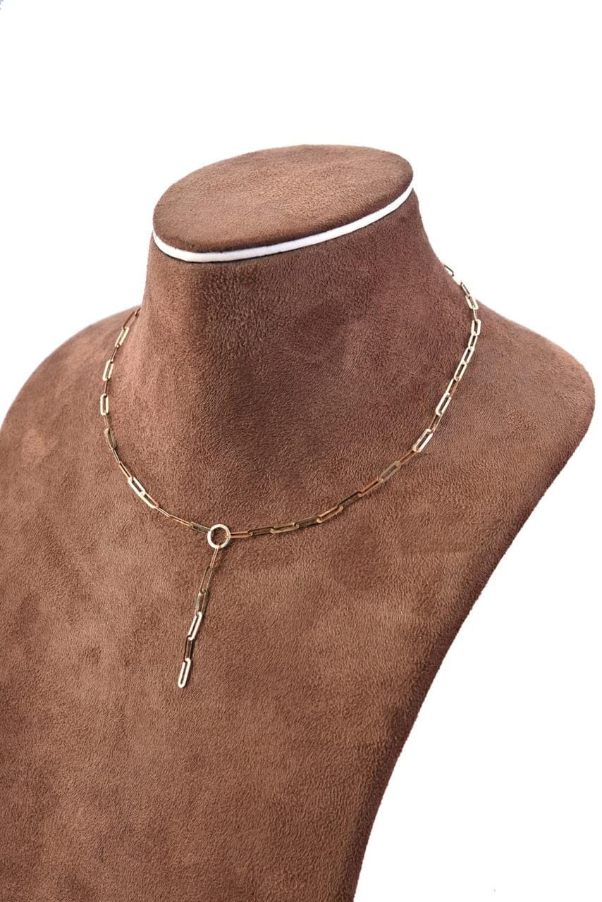 18k Solid Gold Paperclip Necklace, Real 18k Yellow Gold paperclip Chain, Necklaces for Women, Gold Jewelry, Layering Necklaces, Gift for Her