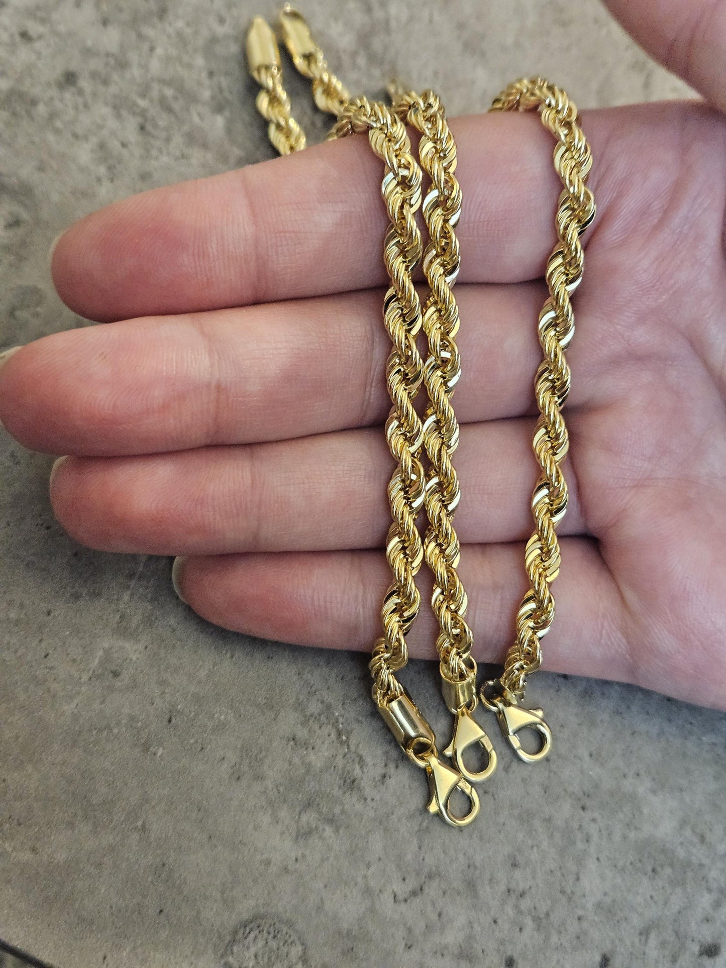 18k Rope Gold Bracelet, Rope Chain Bracelet, Gold Rope Chain, Solid Rope Chain, Real Gold Bracelet, Dainty Gold Bracelet, Anniversary Gift