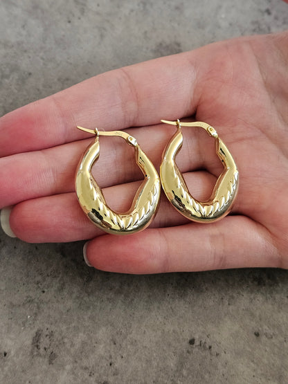 Gold earrings 18k hoop real solid gold, high quality, genuine gold, real solid gold, gold earrings, italian gold, gift for her