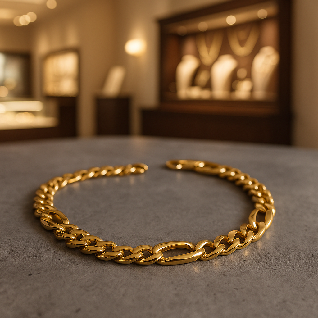 18k Real Yellow Gold Bracelet, Luxurious 18Kt Solid Gold Jewelry, Jewelry, Elegant 18Kt Solid Gold Bracelet, Gift for Her Him