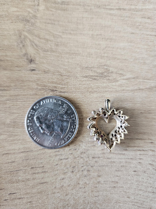 10k red Gem Heart Pendant • Dainty Love Necklace • Romantic Gift for Her • Vintage-Inspired Jewelry • Valentine's Day Charm