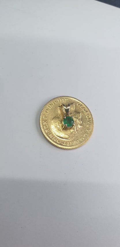 Emerald Gold pendant Necklaces, 18k Emerald Pendant Necklace, May Birthstone, Real Gold, Green Emerald, Natural Emerald, Gift for her