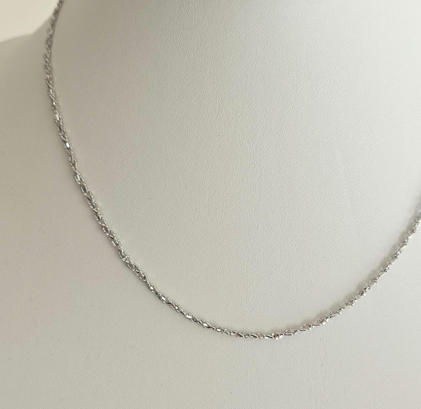 18k White Gold Cuban link Chain Necklace, Solid Curb Necklace Chain 18kt Real Gold Cuban, Genuine Authentic Gold Necklace, Gift for him her