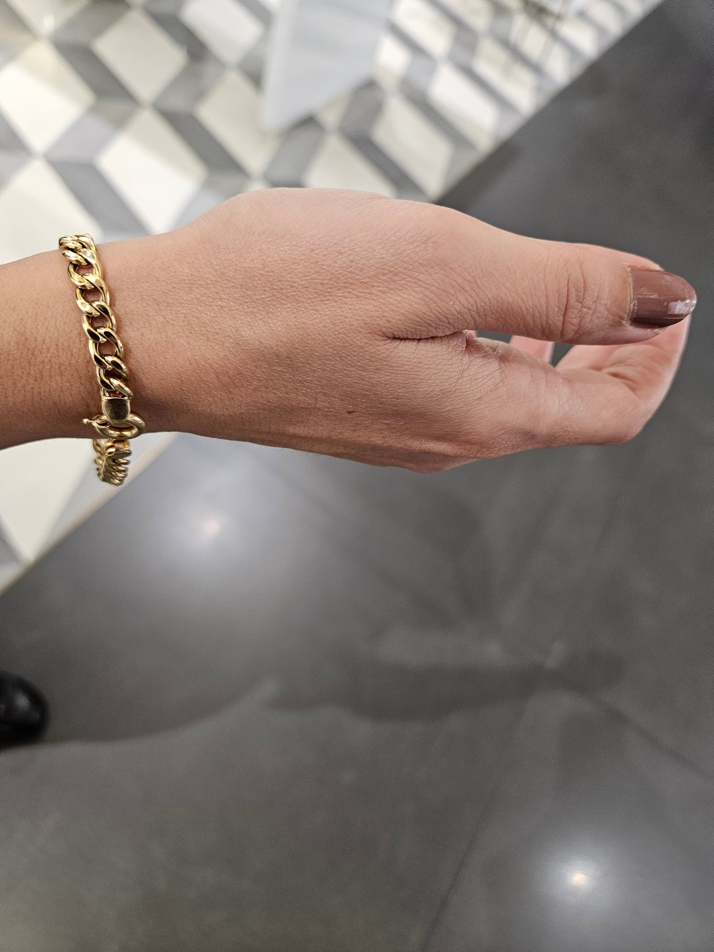 18K Curb Real Gold Chain Bracelets, Solid 18K Gold Miami Cuban Links Bracelets, 5 MM Thick Real Gold Bracelet for Him/Her, Birthday Gift!