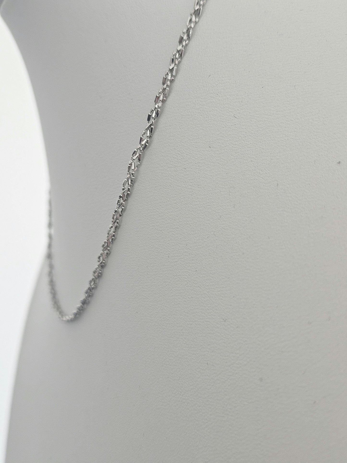 18k White Gold Cuban link Chain Necklace, Solid Curb Necklace Chain 18kt Real Gold Cuban, Genuine Authentic Gold Necklace, Gift for him her