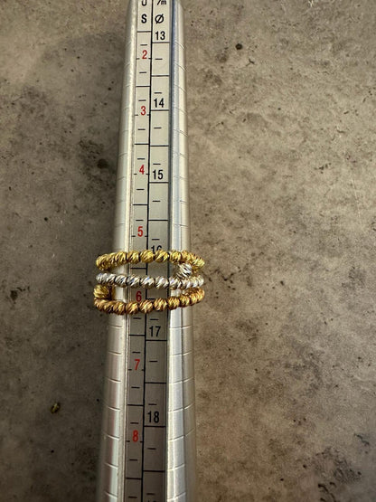 18k Gold Bead Ring tri color yellow white pink, Real Solid Gold Balls, Gold Jewelry Lovers, 18k Bead Ring , Ring For Every Day, Gift for her