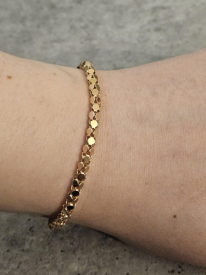 18k Real Yellow Gold Bracelet, Luxurious 18Kt Solid Gold Jewelry, Jewelry, Elegant 18Kt Solid Gold Bracelet, Gift for Her