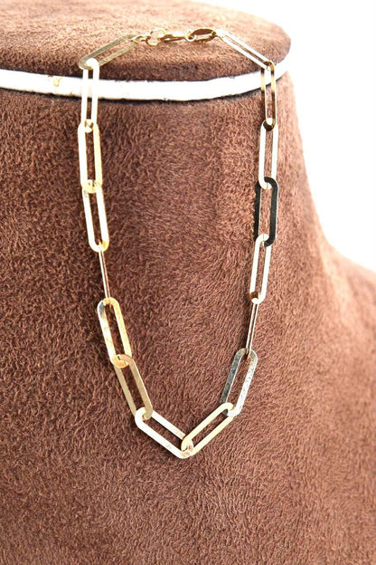 Paperclip Bracelet 18k Solid Gold Chain Bracelet, Dainty Chain, In Trend Chain Bracelet in Gold, Delicate / NOT HOLLOW!, Gift for Her