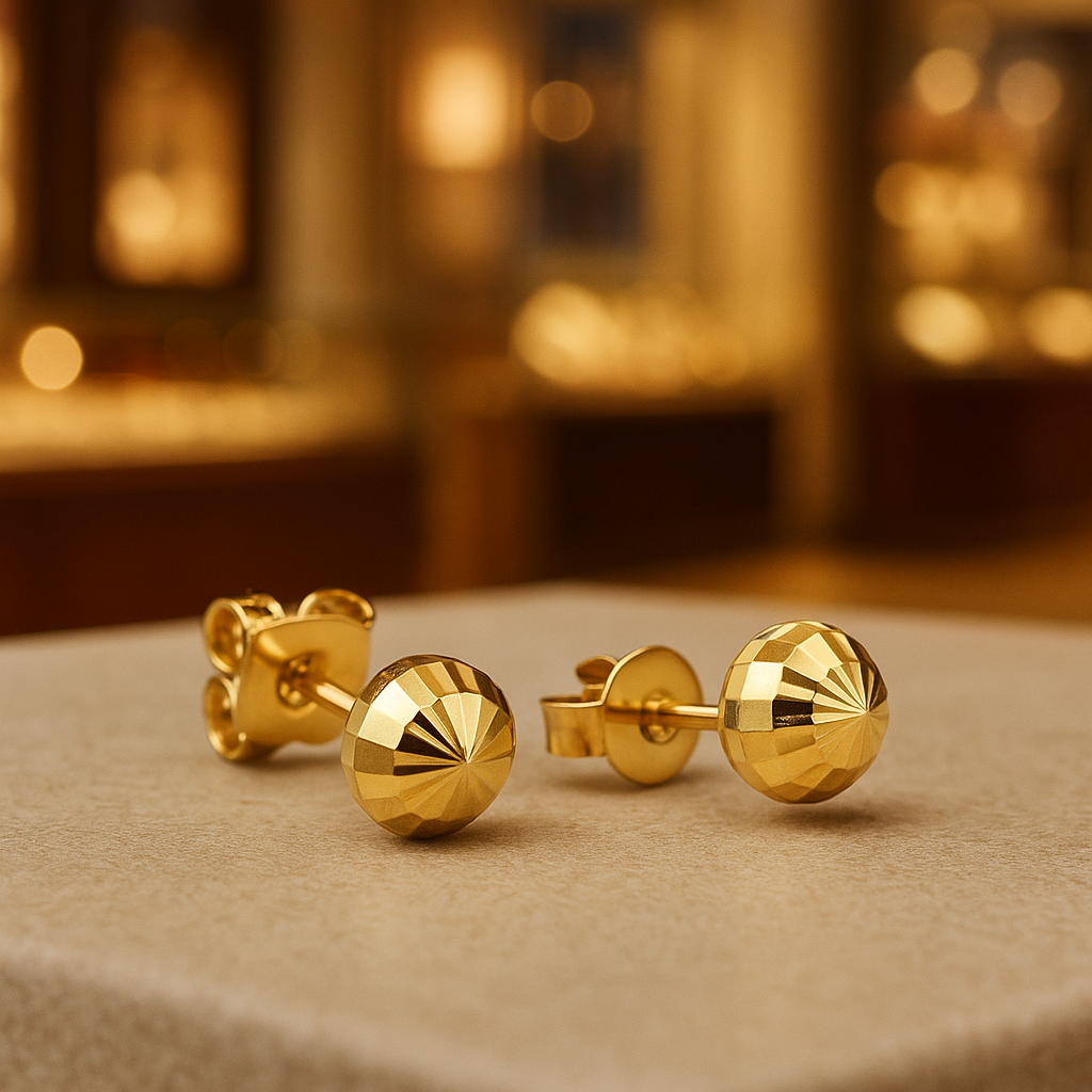 18k Gold Earring Stud, Earrings for women, Stud Earring Set 18kt, Gold Jewelry, Gift for Her, Jewelry Lover Design, Gift for anniversary Set