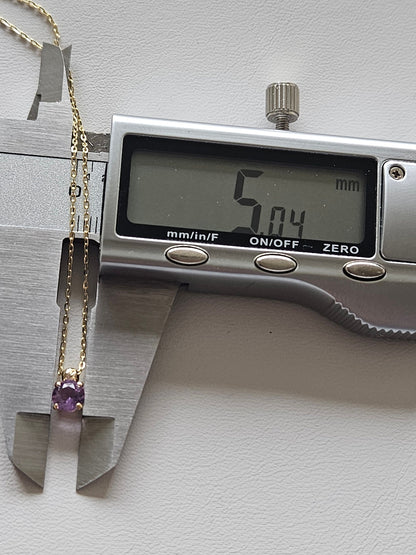 Purple Pendant Women Necklaces, Gold Pendant  Amethyst, 18K Gold Necklace, Pendant February Birthstone Jewelry, Gift for Mother's Day