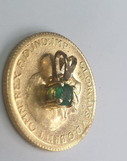 Emerald Gold pendant Necklaces, 18k Emerald Pendant Necklace, May Birthstone, Real Gold, Green Emerald, Natural Emerald, Gift for her