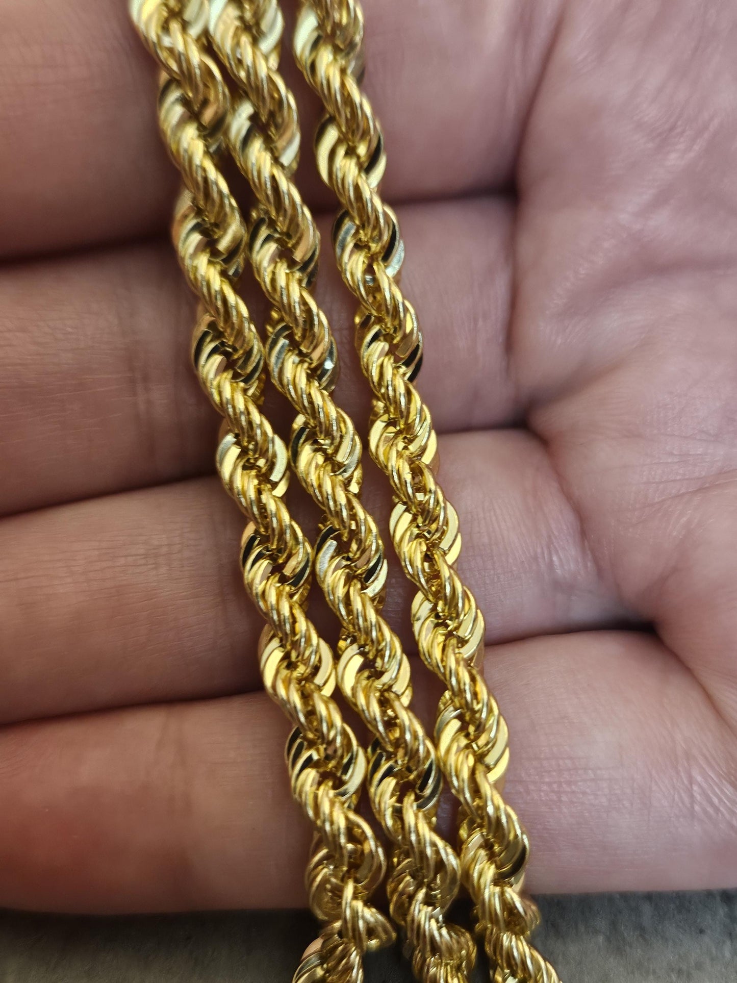 18k Rope Gold Bracelet, Rope Chain Bracelet, Gold Rope Chain, Solid Rope Chain, Real Gold Bracelet, Dainty Gold Bracelet, Anniversary Gift
