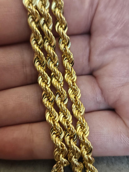 18k Rope Gold Bracelet, Rope Chain Bracelet, Gold Rope Chain, Solid Rope Chain, Real Gold Bracelet, Dainty Gold Bracelet, Anniversary Gift