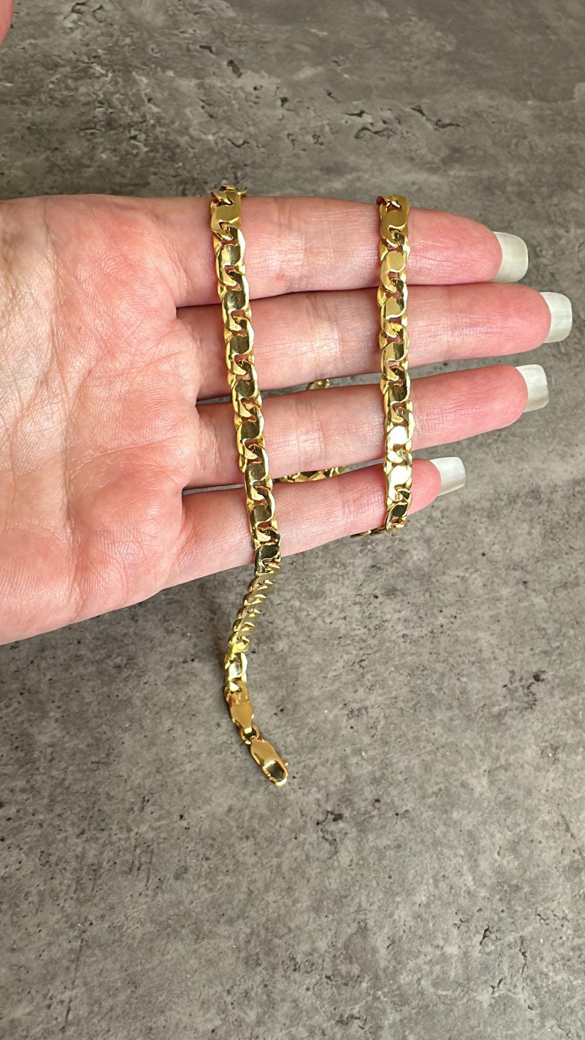 18K Solid Gold Layering Chain Necklace - 18K Gold Chain - Real 18K Gold Chain Necklace 18K Shiny Gold Chain Necklace Birthday Gift Unisex