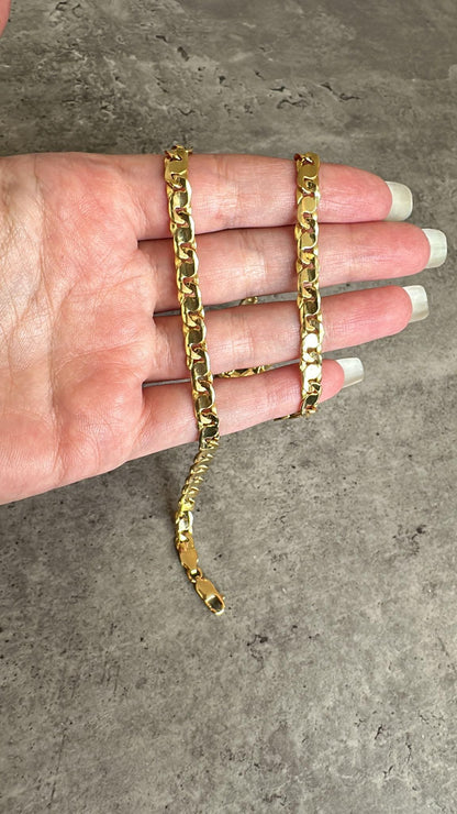18K Solid Gold Layering Chain Necklace - 18K Gold Chain - Real 18K Gold Chain Necklace 18K Shiny Gold Chain Necklace Birthday Gift Unisex