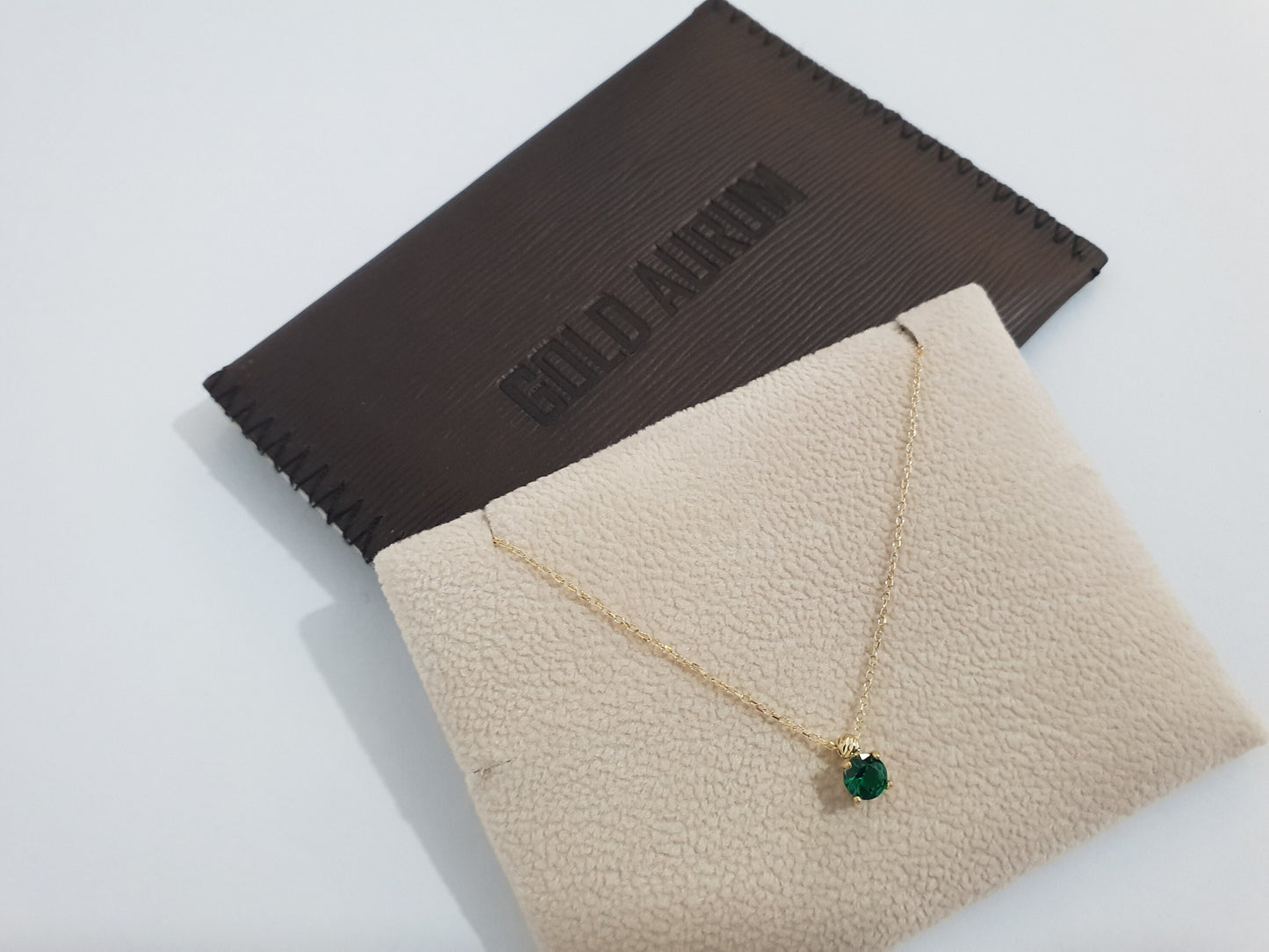 18K Solid Gold Necklace, Real Emerald, Natural Emerald Pendant, Emerald stone, Real Gold, Genuine stones, Necklace, May Xmas Gift