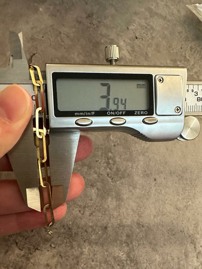 Paperclip Bracelet 18k Solid Gold Chain Bracelet, Dainty Chain, In Trend Chain Bracelet in Gold, Delicate / NOT HOLLOW!, Gift for Her