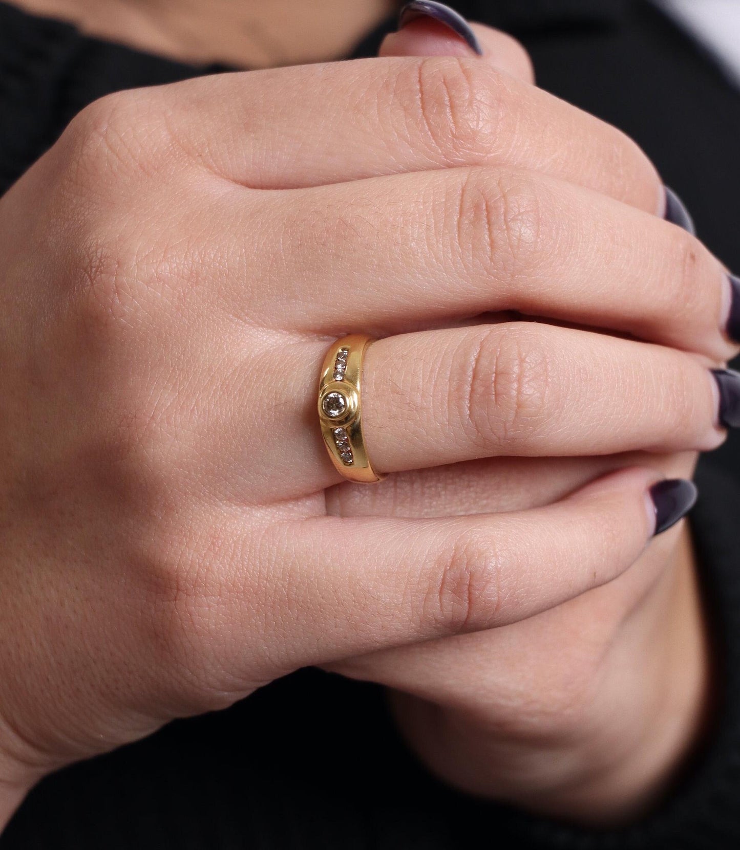 Gold Ring, 18K Gold Solitaire Ring, Engagement Ring, Minimalist Gold Ring, Round Brilliant Diamond Ring, Solid Gold Ring, Promise Ring