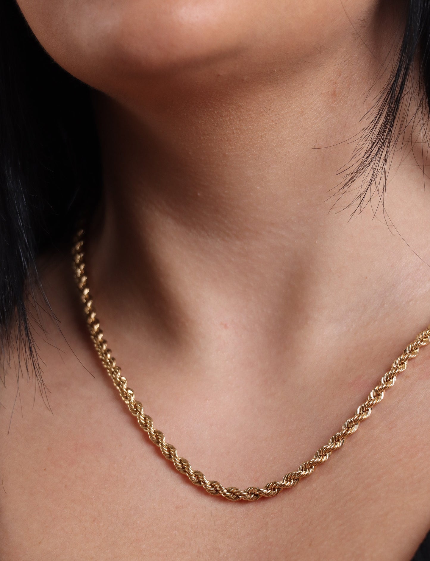 18k Necklace Solid Gold, 18k Rope Chain, Women's Gold Jewelry, Ladies Gold Chain, Man Gold Chain, Chain for Layering, Gift for her him