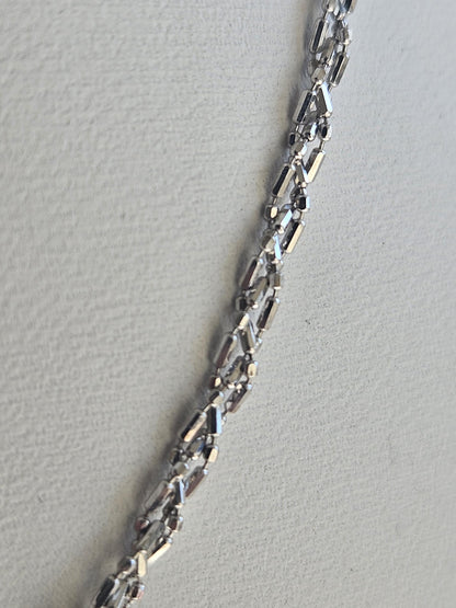 18k White Gold Cuban link Chain Necklace, Solid Curb Necklace Chain 18kt Real Gold Cuban, Genuine Authentic Gold Necklace, Gift for him her