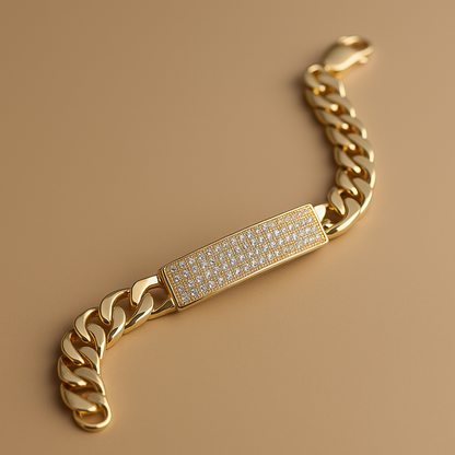 18k Real Yellow Gold Bracelet, Women Jewelry, Luxurious 18K Solid Gold Jewelry, Elegant 18kt Solid Gold Bracelet, Gift for Her Him