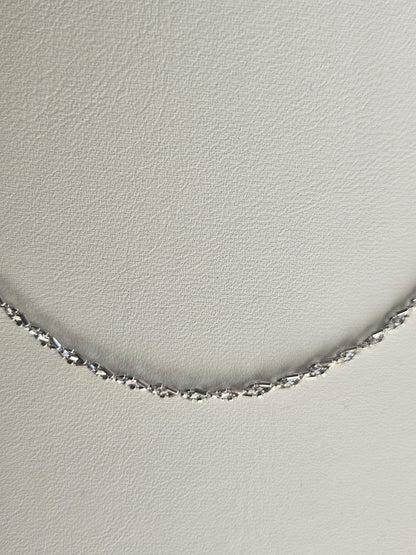 18k White Gold Cuban link Chain Necklace, Solid Curb Necklace Chain 18kt Real Gold Cuban, Genuine Authentic Gold Necklace, Gift for him her