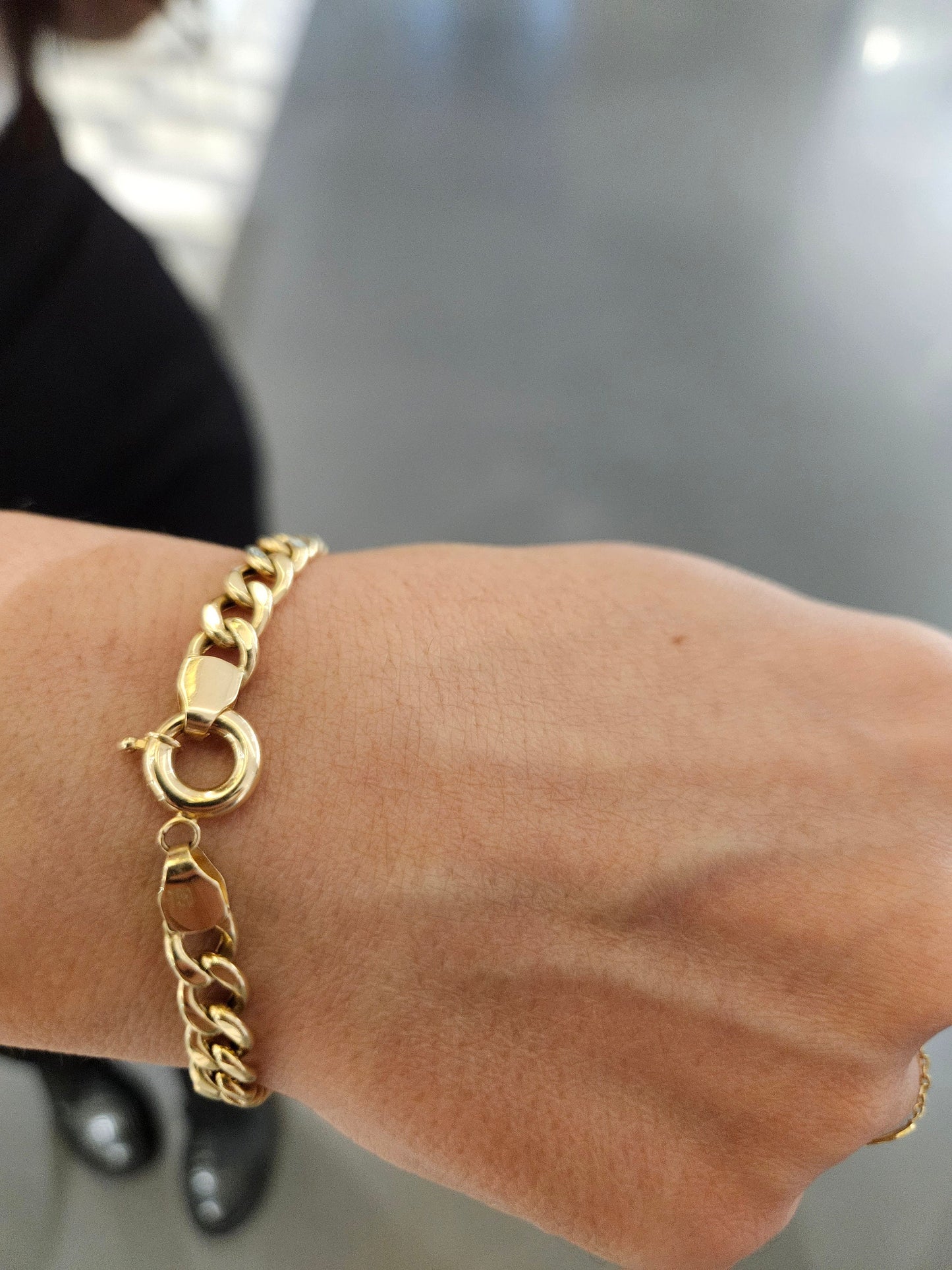 Gold Cuban Braclet Curb, 18k Link Chain Bracelet, 5 MM Width, Real Gold Gourmet Bracelet Gift for Her, Gift for Him, Unisex Bracelet