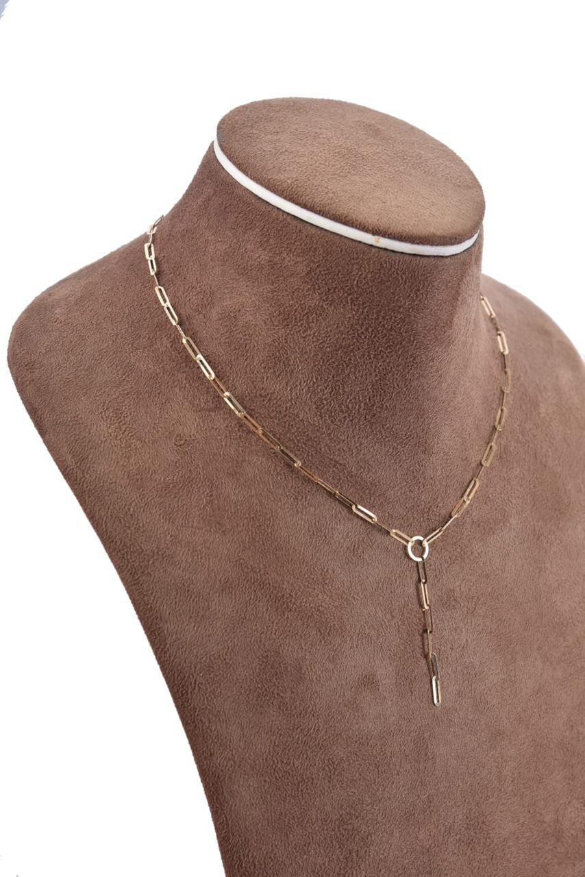 18k Solid Gold Paperclip Necklace, Real 18k Yellow Gold paperclip Chain, Necklaces for Women, Gold Jewelry, Layering Necklaces, Gift for Her